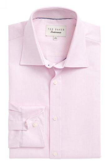 Men's Ted Baker London Blinkie Trim Fit Solid Dress Shirt .5 - 32/33 - Pink