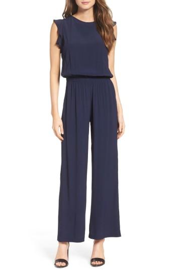 Women's Fraiche By J Blouson Jumpsuit - Blue