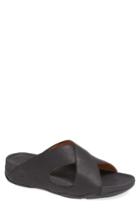 Men's Fitflop(tm) 'xosa(tm)' Leather Slide Sandal M - Black