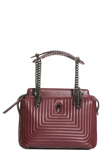 Fendi Dotcom Click Quilted Leather Satchel - Red
