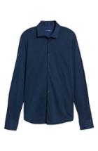 Men's Stone Rose Slim Fit Diamond Jacquard Knit Sport Shirt - Blue