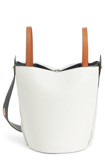 Danse Lente Mini Lorna Leather Bucket Bag - White