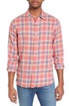 Men's Frame Fray Hem Plaid Flannel Shirt - Pink