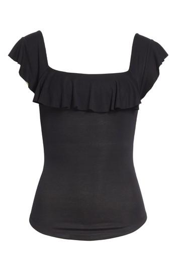 Women's Free People Last Call Ruffle Top, Size - Black