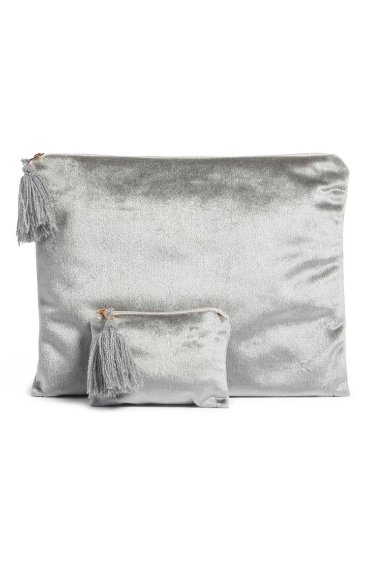 Levtex Set Of 2 Velvet Storage Bags - Metallic