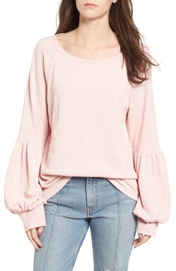 Women's Bp. Blouson Sleeve Sweatshirt, Size - Pink