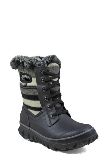 Women's Bogs Arcata Stripe Waterproof Snow Boot M - Black