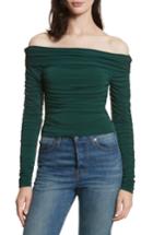 Women's Elizabeth And James Terence Ruched Off The Shoulder Top - Green