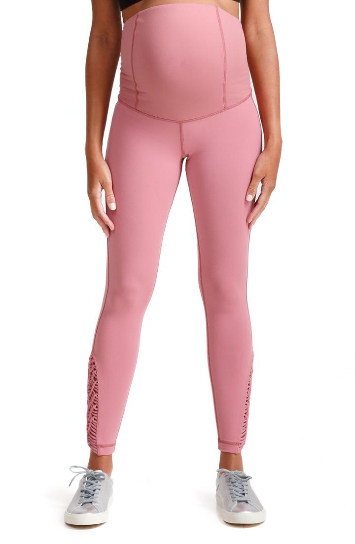 Women's Ingrid & Isabel Active Maternity Leggings With Macrame Detail - Pink