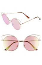 Women's Circus By Sam Edelman Satellite 55mm Round Sunglasses - Rose Gold
