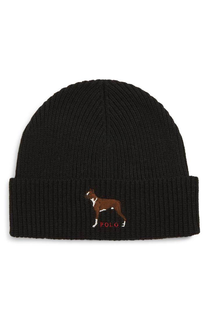 Men's Polo Ralph Lauren Boxer Beanie - Black