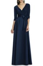 Women's Alfred Sung Jersey Bodice A-line Gown - Blue
