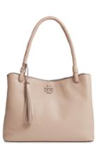 Tory Burch Taylor Triple-compartment Leather Tote - Beige
