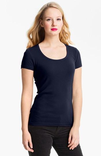 Petite Women's Caslon Short Sleeve Scoop Neck Tee P - Blue