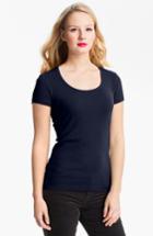 Petite Women's Caslon Short Sleeve Scoop Neck Tee P - Blue