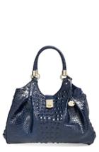 Brahmin 'elisa' Croc Embossed Leather Shoulder Bag - Blue