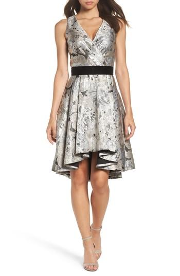 Petite Women's Eliza J Jacquard High/low Dress P - Metallic