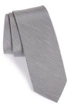 Men's The Tie Bar Pinstripe Silk & Linen Tie, Size - Metallic