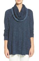 Women's Free People 'beach Cocoon' Cowl Neck Pullover /small - Blue