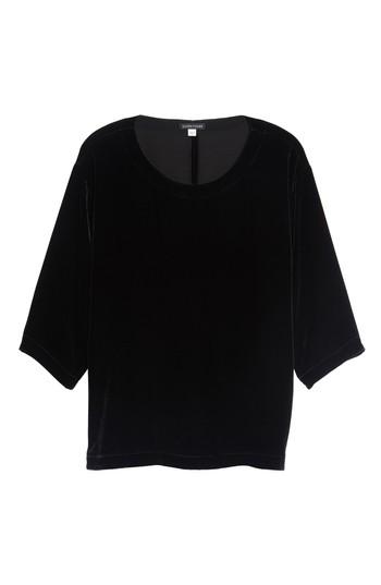 Women's Eileen Fisher Boxy Velvet Top - Black