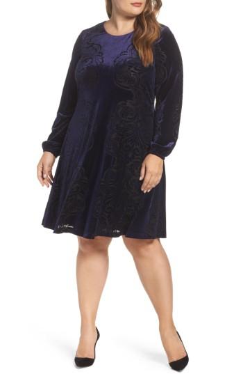 Women's Eliza J Burnout Velvet Shift Dress