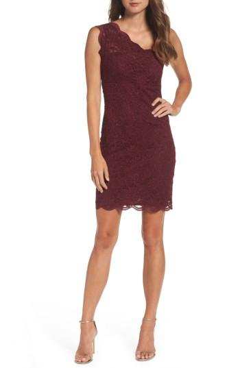Women's Morgan & Co. Glitter Lace One-shoulder Body-con Dress