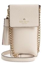 Kate Spade New York North/south Leather Smartphone Crossbody Bag - Ivory