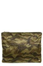 Mali + Lili Leonie Camo Faux Calf Hair Vegan Leather Clutch - Green