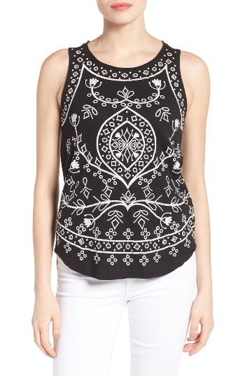 Women's Lucky Brand Eyelet Embroidered Cotton Tank