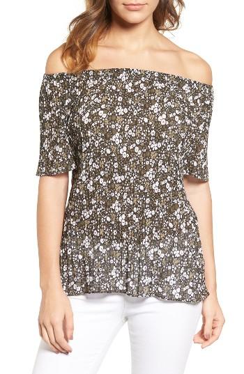 Women's Michael Michael Kors Brooks Pleat Off The Shoulder Top
