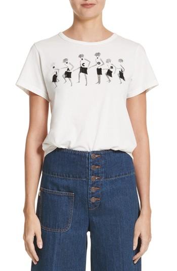 Women's Marc Jacobs Fringe Logo Tee - Ivory