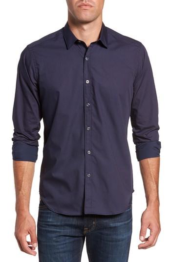 Men's Jeff Arlington Slim Fit Print Sport Shirt - Blue