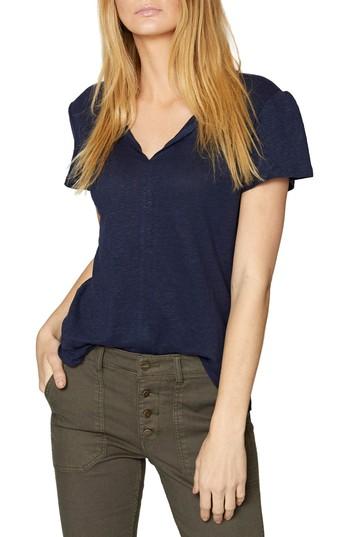 Women's Sanctuary Uptown Tiered Hem Linen Tee, Size - Blue