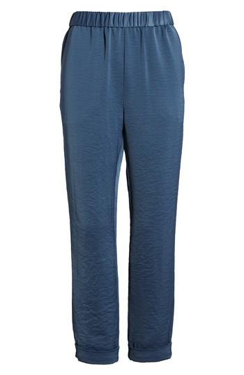 Women's Vince Camuto Hammered Satin Crop Jogger Pants, Size - Blue