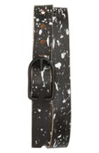 Men's Cause & Effect Paint Splatter Leather Belt - Black/ White