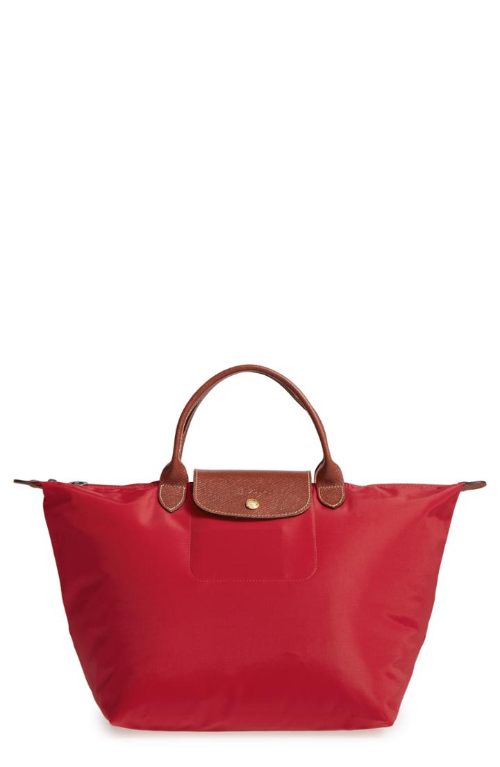 Longchamp 'medium Le Pliage' Top Handle Tote - Red