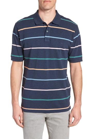 Men's Rodd & Gunn Caberfield Fit Stripe Polo, Size Small - Blue