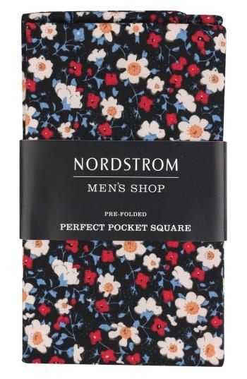 Men's Nordstrom Men's Shop The Perfect Pre-folded Pocket Square, Size - Black