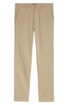 Men's Theory Zaine Patton Flat Front Stretch Solid Cotton Pants - Brown