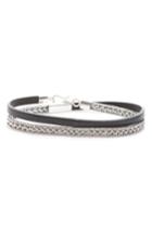 Men's Caputo & Co. Sterling Silver & Leather Wrap Bracelet