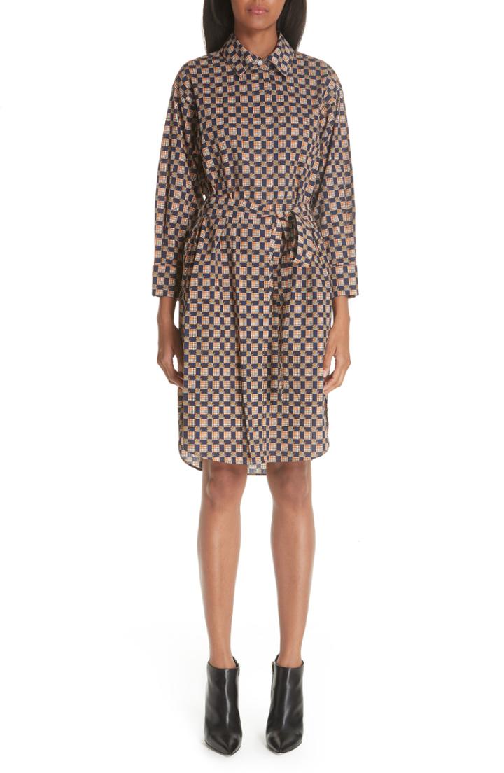Women's Burberry Isotto Checked Shirtdress Us / 36 It - Blue