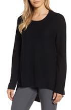 Women's Eileen Fisher Organic Cotton Tunic Sweater, Size - Black