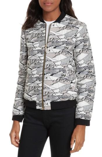 Women's Ted Baker London Bearla Jacquard Bomber Jacket - Grey