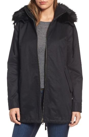 Women's Sam Edelman Faux Fur Collar A-line Anorak