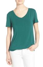 Women's Halogen Modal Jersey V-neck Tee, Size - Blue/green