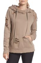 Women's Alo Ripped Hoodie - Beige