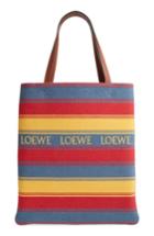 Men's Loewe Stripe Denim Tote Bag - Purple