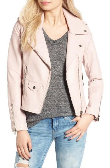 Women's Blanknyc 'easy Rider' Faux Leather Moto Jacket - Pink