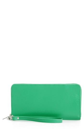 Women's Nordstrom Leather Zip Around Wallet - Green