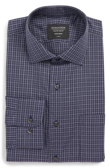 Men's Nordstrom Men's Shop Trim Fit Non-iron Plaid Dress Shirt .5 - 32/33 - Blue